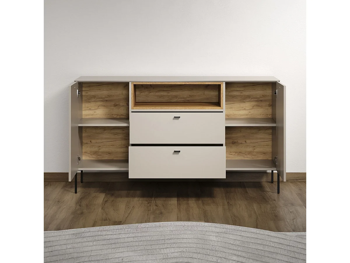 Aparador Sao Paulo, Beige, 154x85x42 cm, Seven Design