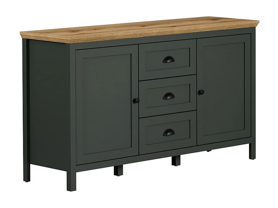 Buffet de Salon Stanton, Vert, 146x86x45 cm, Seven Design