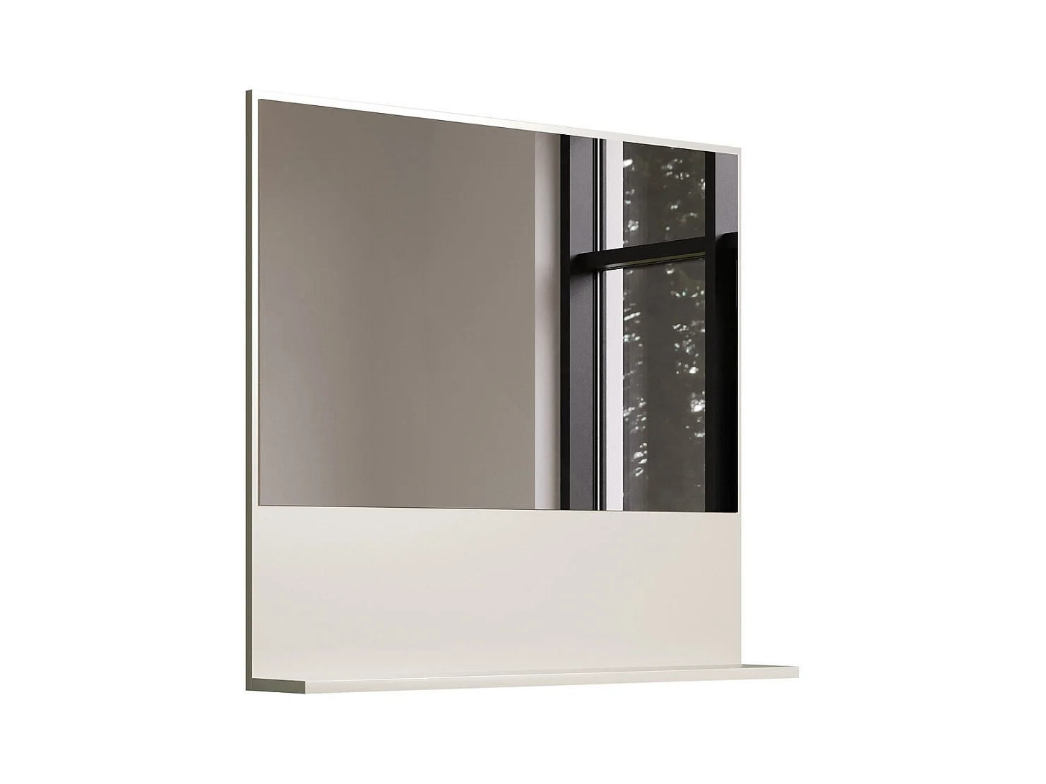 Specchio con Mensola Sao Paulo, Beige, 80x74x14 cm, Epikasa