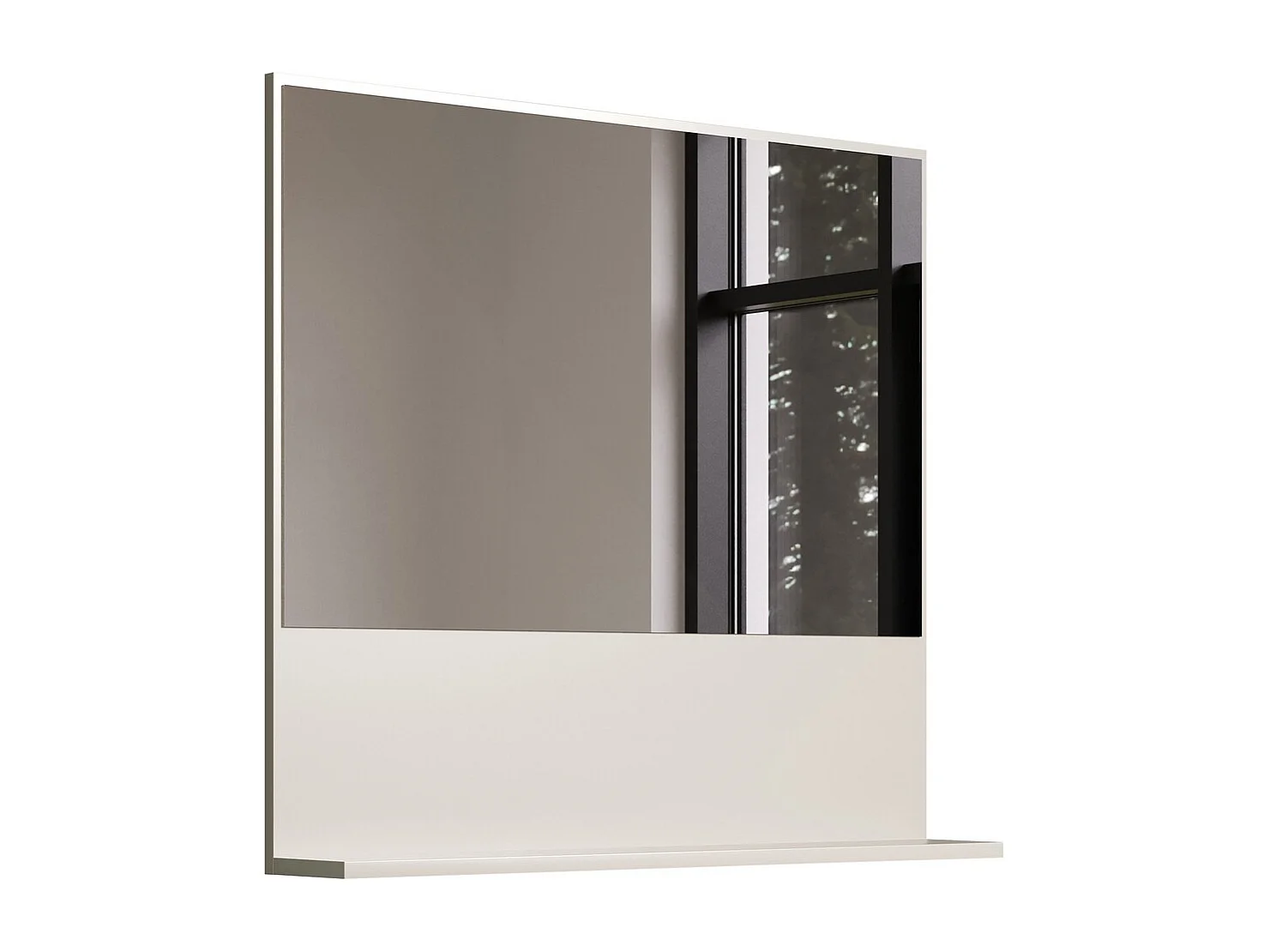 Miroir de Salle de Bain avec Étagère Sao Paulo, Beige, 80x14x74 cm, Seven Design