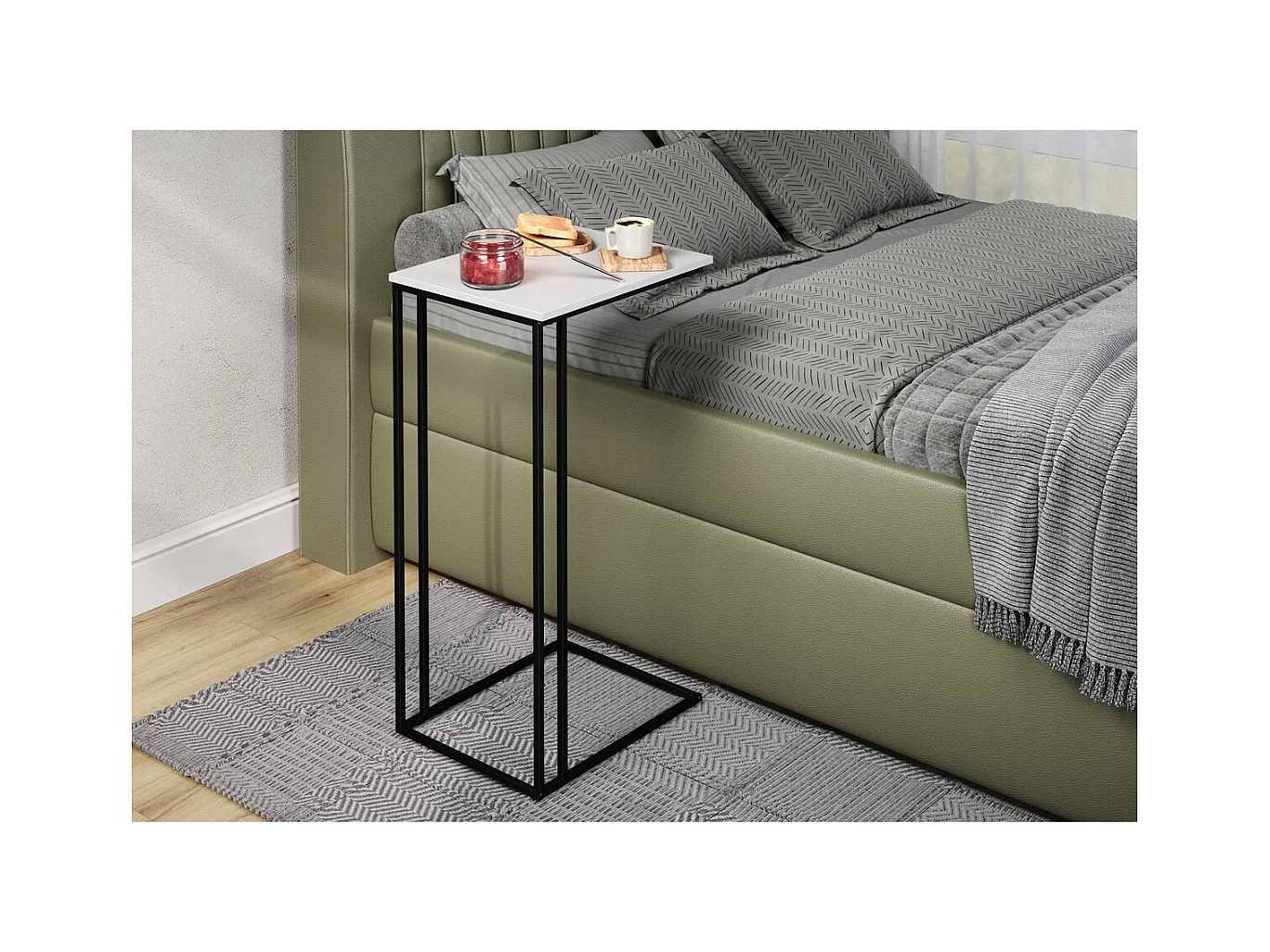 Table d'Appoint Strike, Noir, 50x40x91 cm, Seven Design