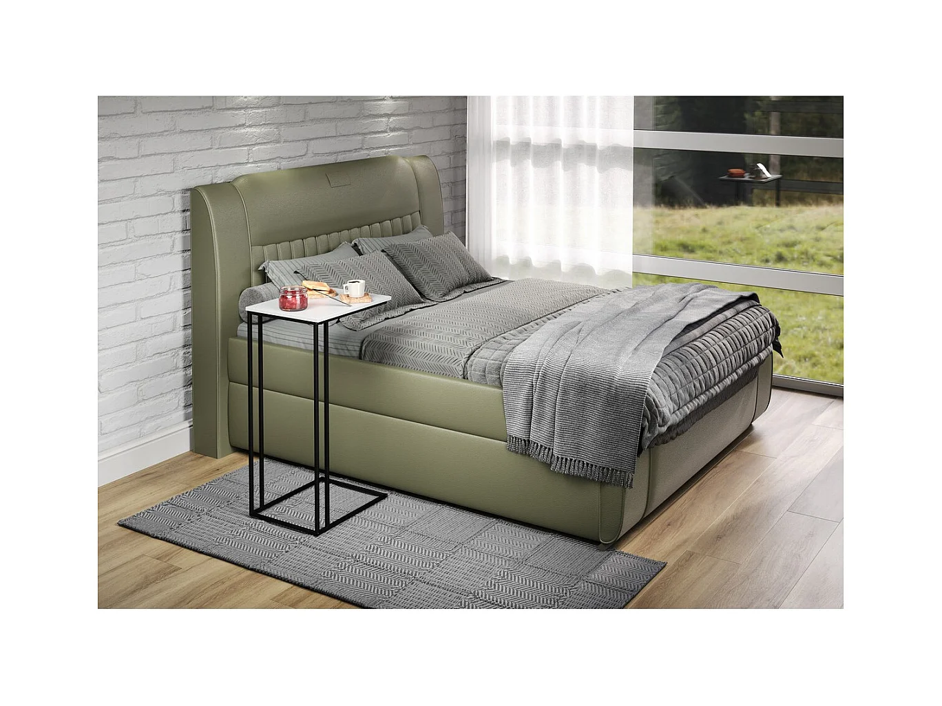 Table d'Appoint Strike, Noir, 50x40x91 cm, Seven Design