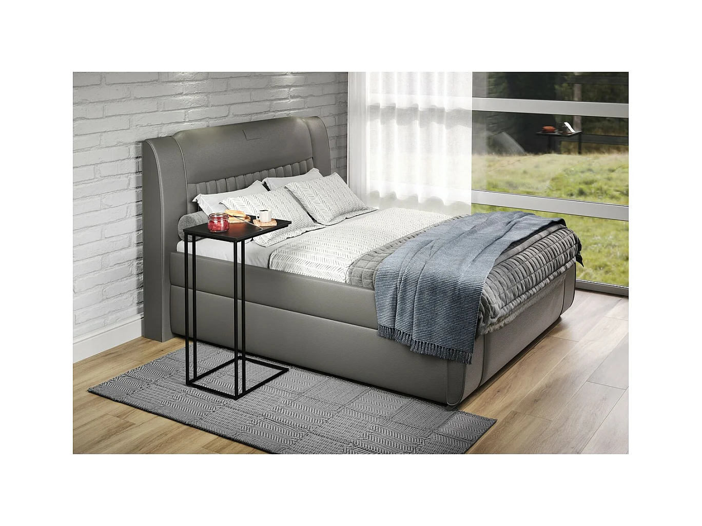 Table d'Appoint Strike, Noir, 50x40x91 cm, Seven Design