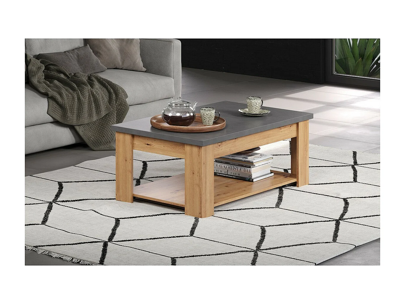 Table Basse Follow, Anthracite, 120x46x67 cm, Epikasa