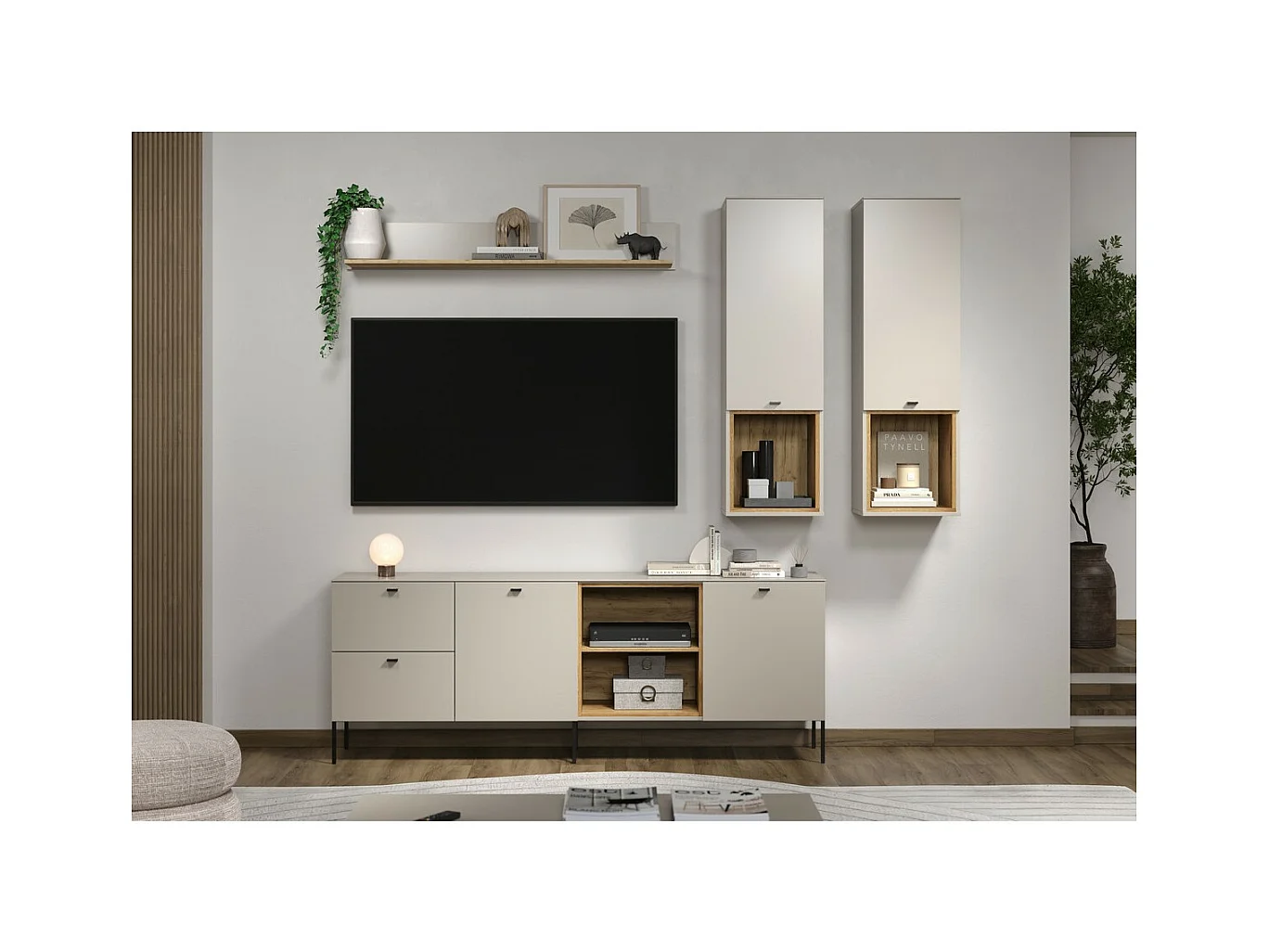 Pensile Sao Paulo, Beige, 40x130x37 cm, Epikasa