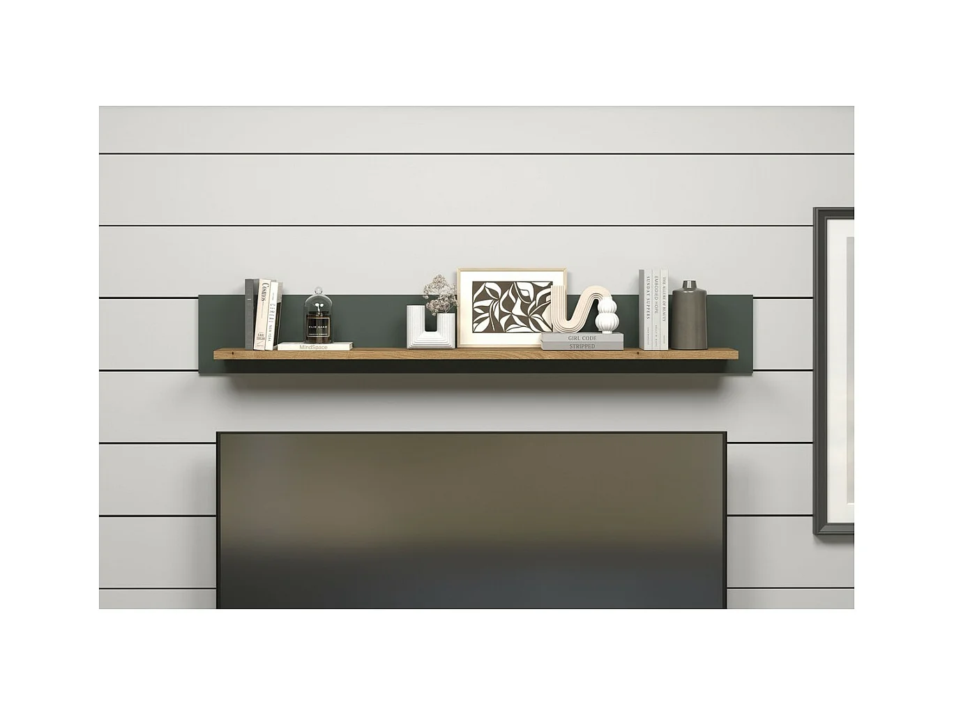 Étagère Stanton, Vert, 156x22x22 cm, Seven Design