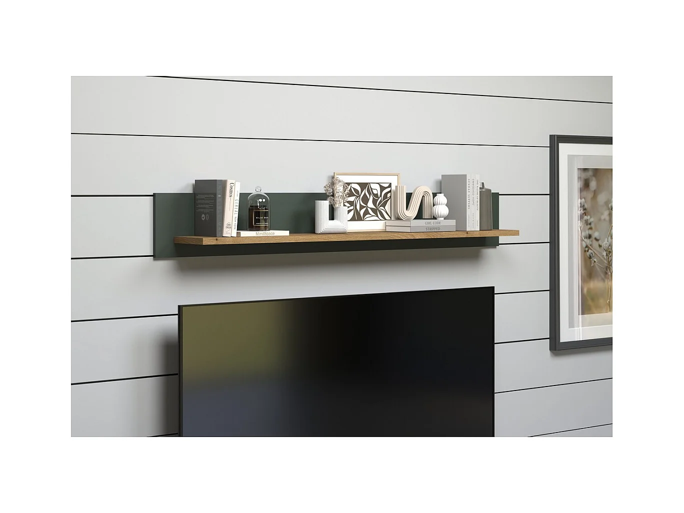 Étagère Stanton, Vert, 156x22x22 cm, Seven Design