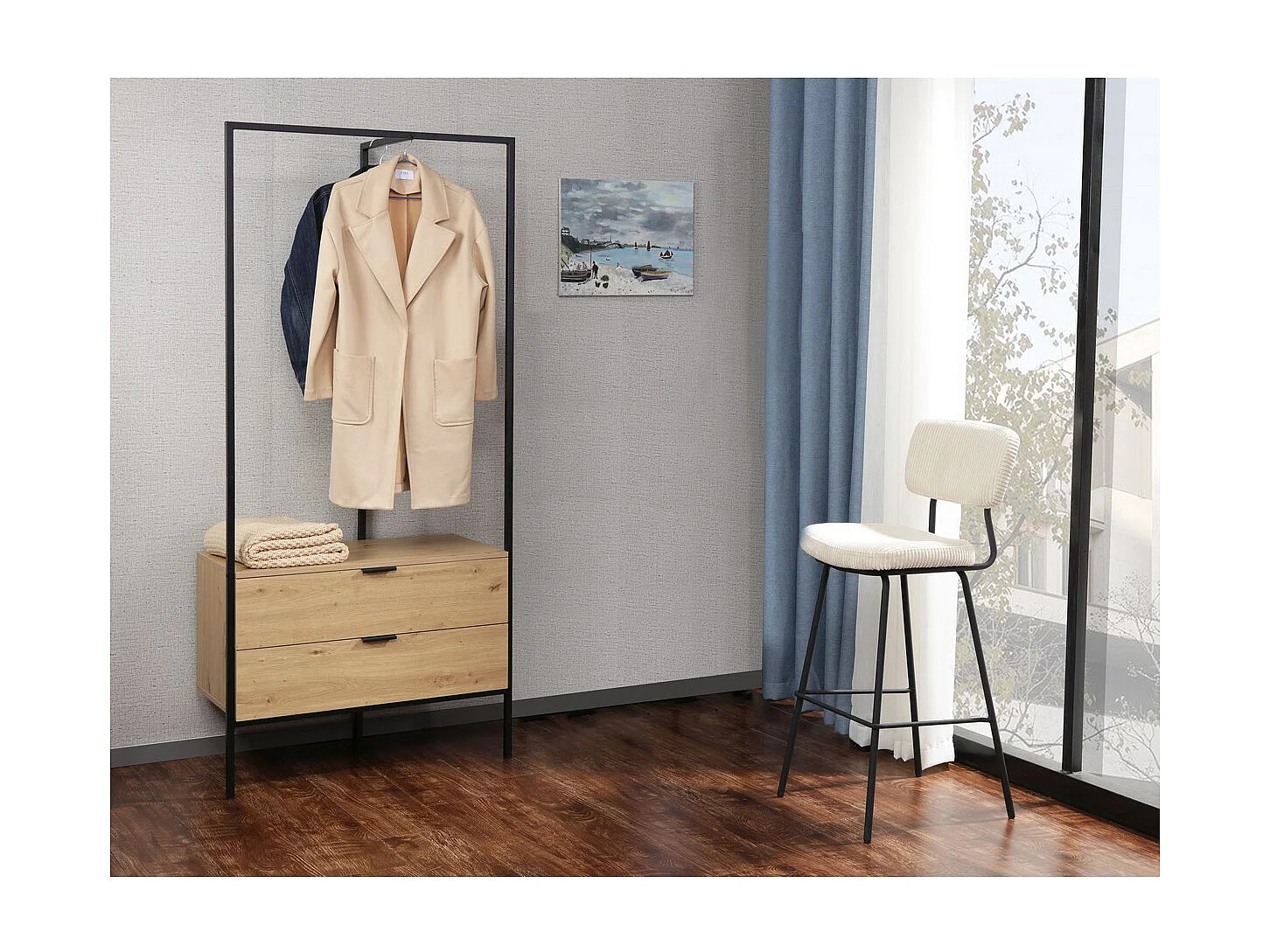 Meuble d'Entrée Jody, Marron, 85x190x47 cm, Seven Design