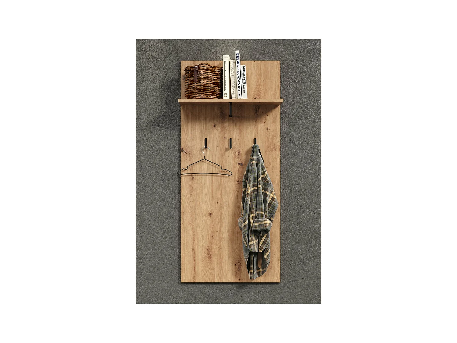 Porte-Manteau Murale Touch, Anthracite, 63x139x30 cm, Seven Design