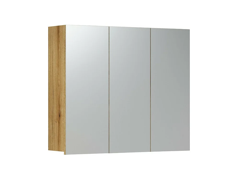 Armoire Murale de Salle de Bain avec Miroir Pure, Marron, 80x17x67 cm, Seven Design