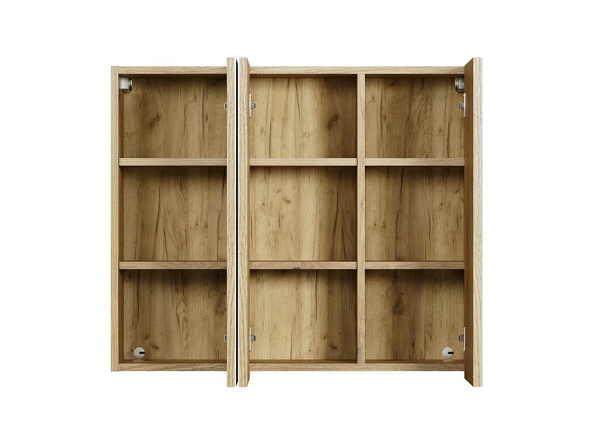 Armoire Murale de Salle de Bain avec Miroir Pure, Marron, 80x17x67 cm, Seven Design