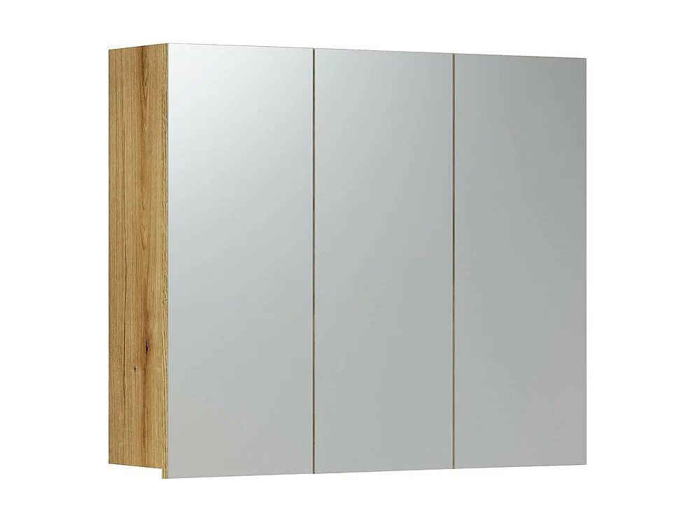 Armoire Murale de Salle de Bain avec Miroir Pure, Marron, 80x17x67 cm, Seven Design