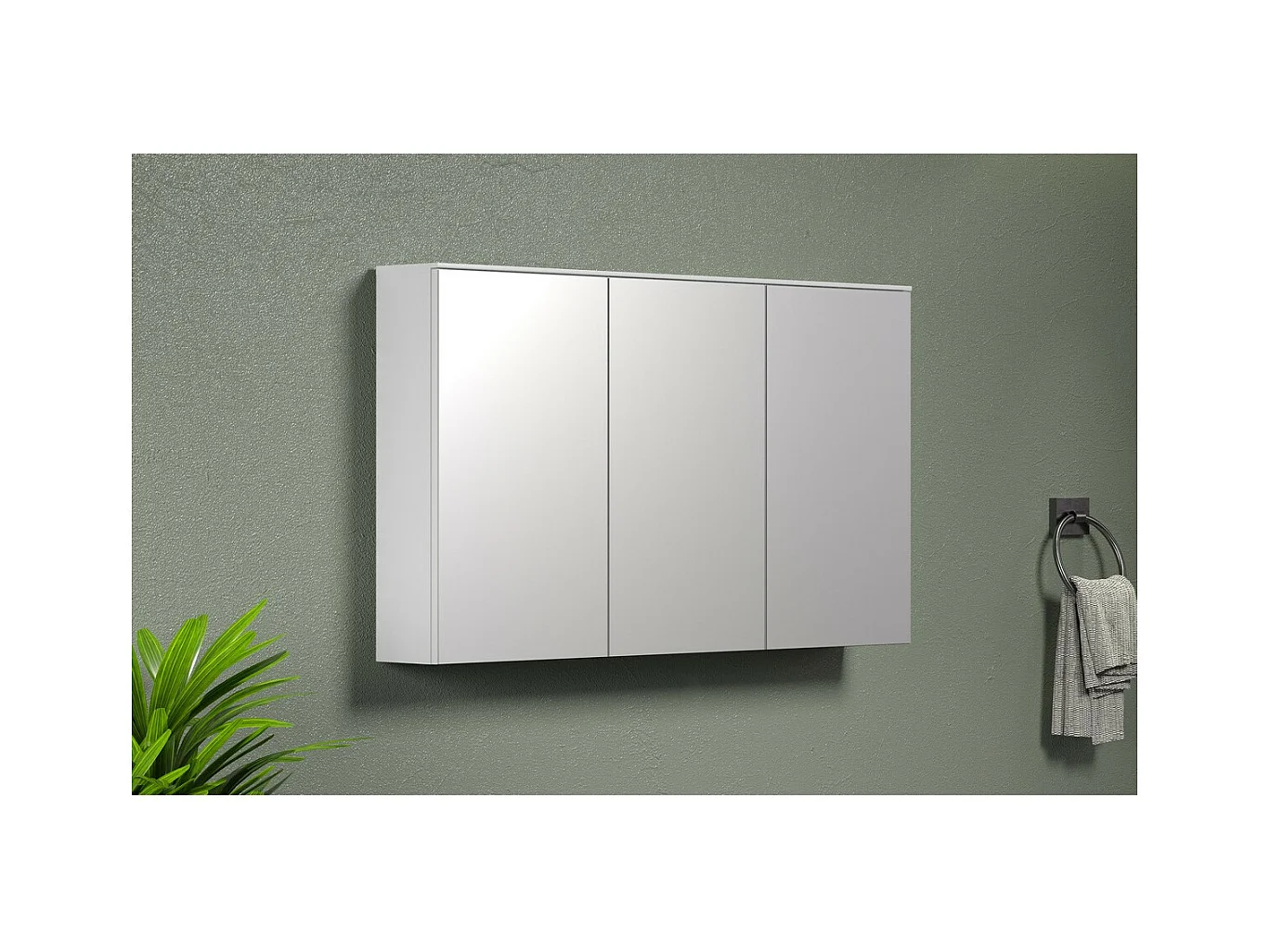 Armario de Pared con Espejo Synnax, Blanco, 120x70x17 cm, Epikasa