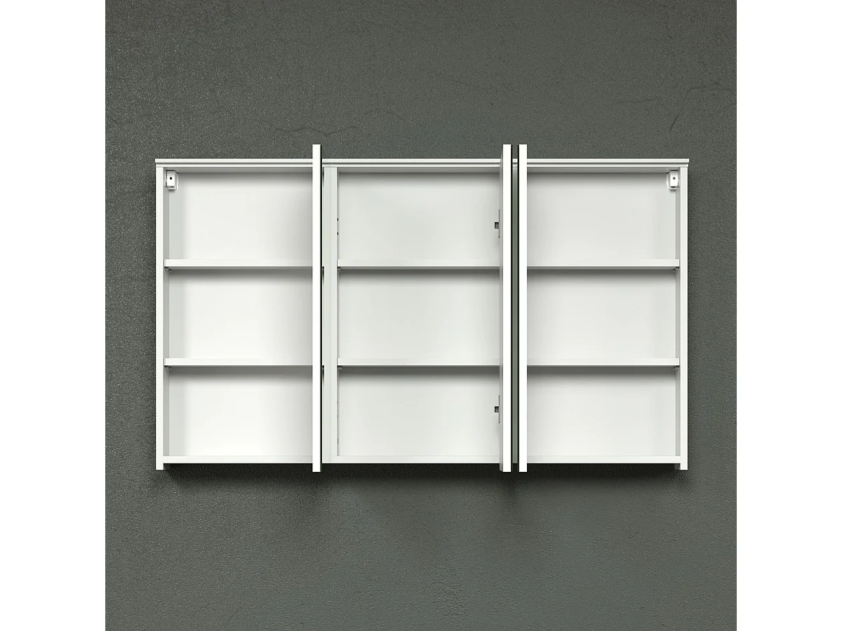 Badkamer Wandkast met Spiegel Synnax, Wit, 120x70x17 cm, Epikasa