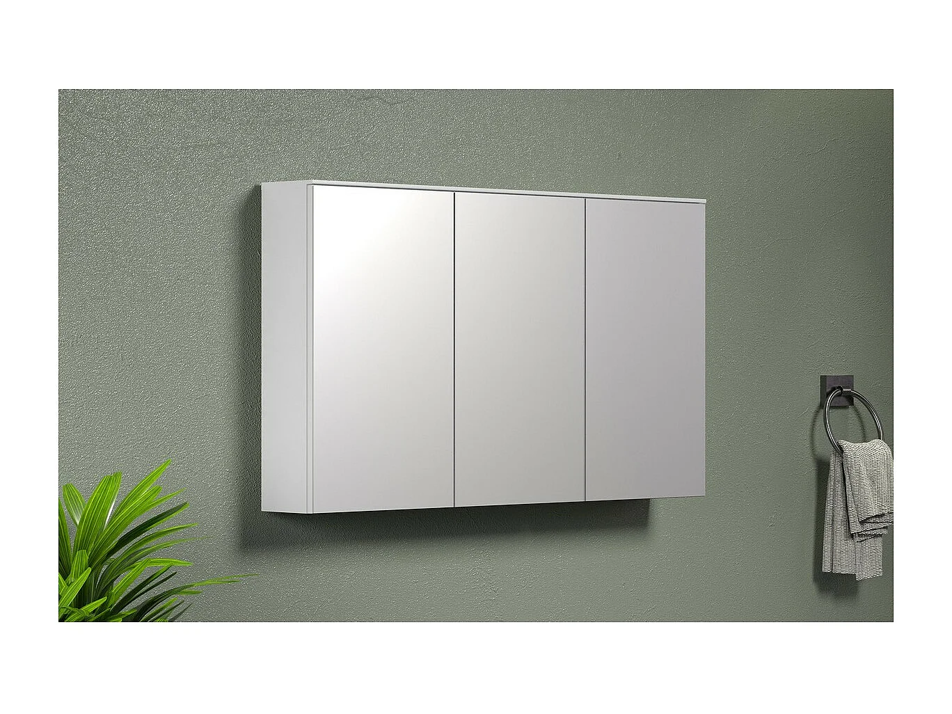Armoire Murale de Salle de Bain avec Miroir Synnax, Blanc, 120x17x70 cm, Seven Design