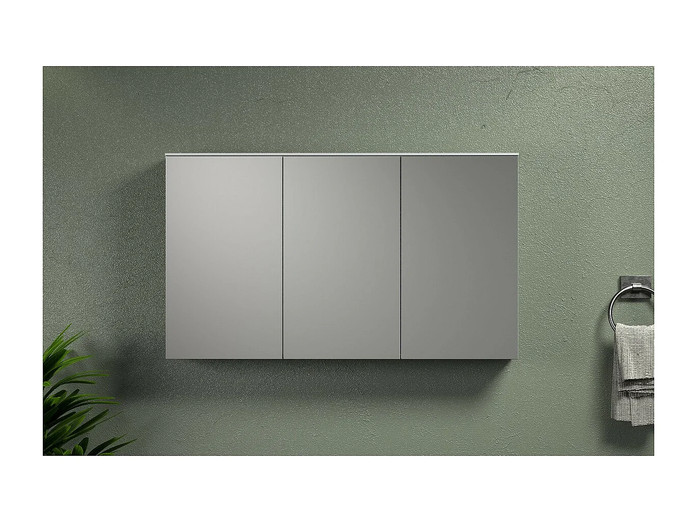 Armoire Murale de Salle de Bain avec Miroir Synnax, Blanc, 120x17x70 cm, Seven Design