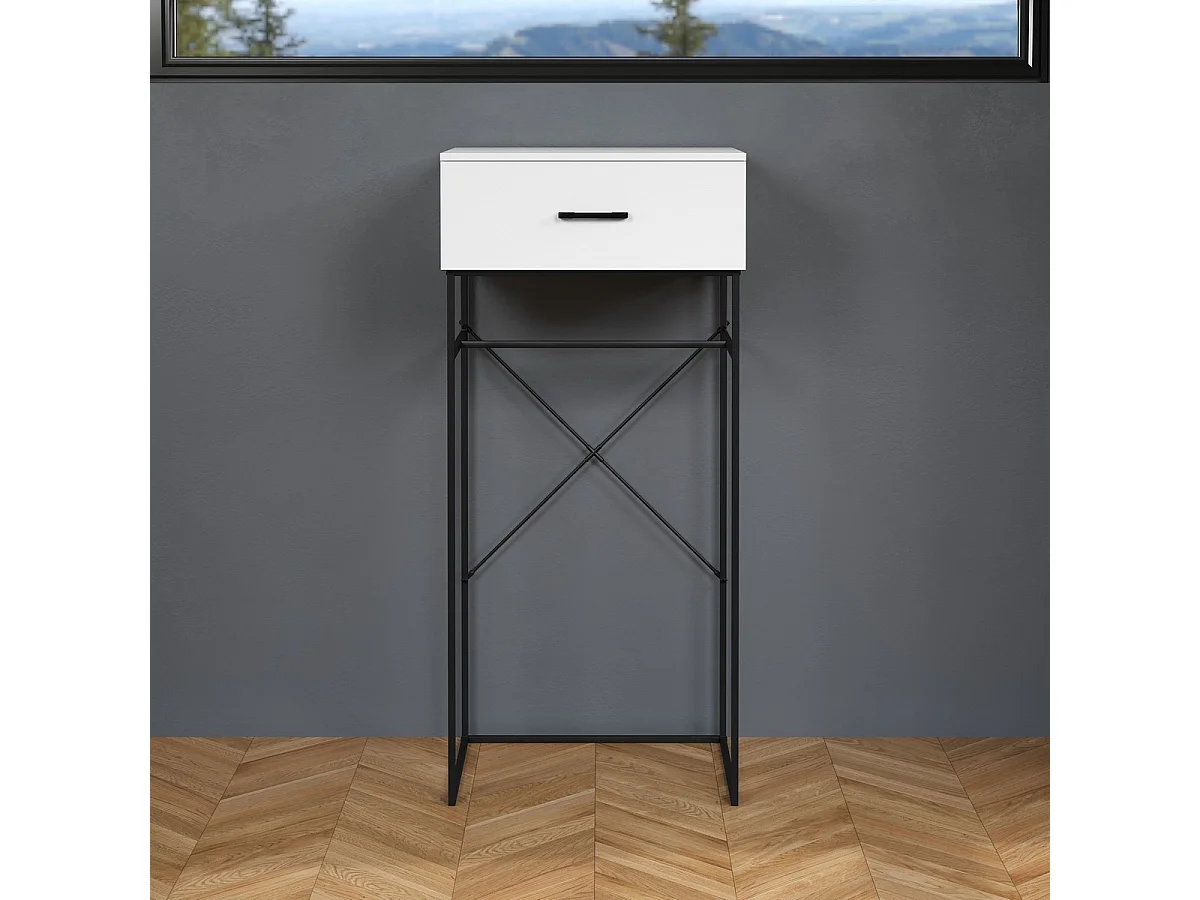 Table Console Strike, Blanc, 132x60x48 cm, Seven Design