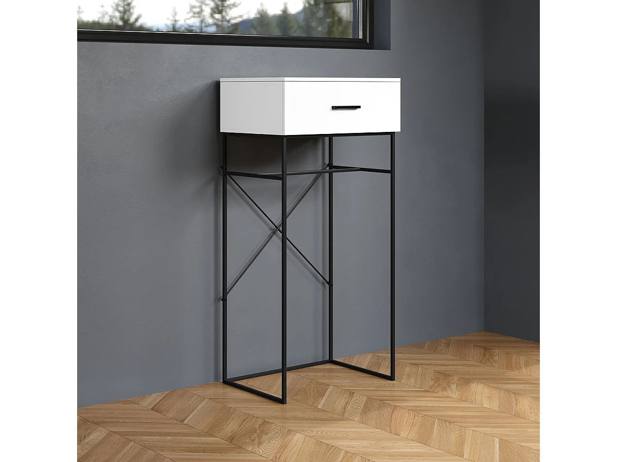 Table Console Strike, Blanc, 132x60x48 cm, Seven Design