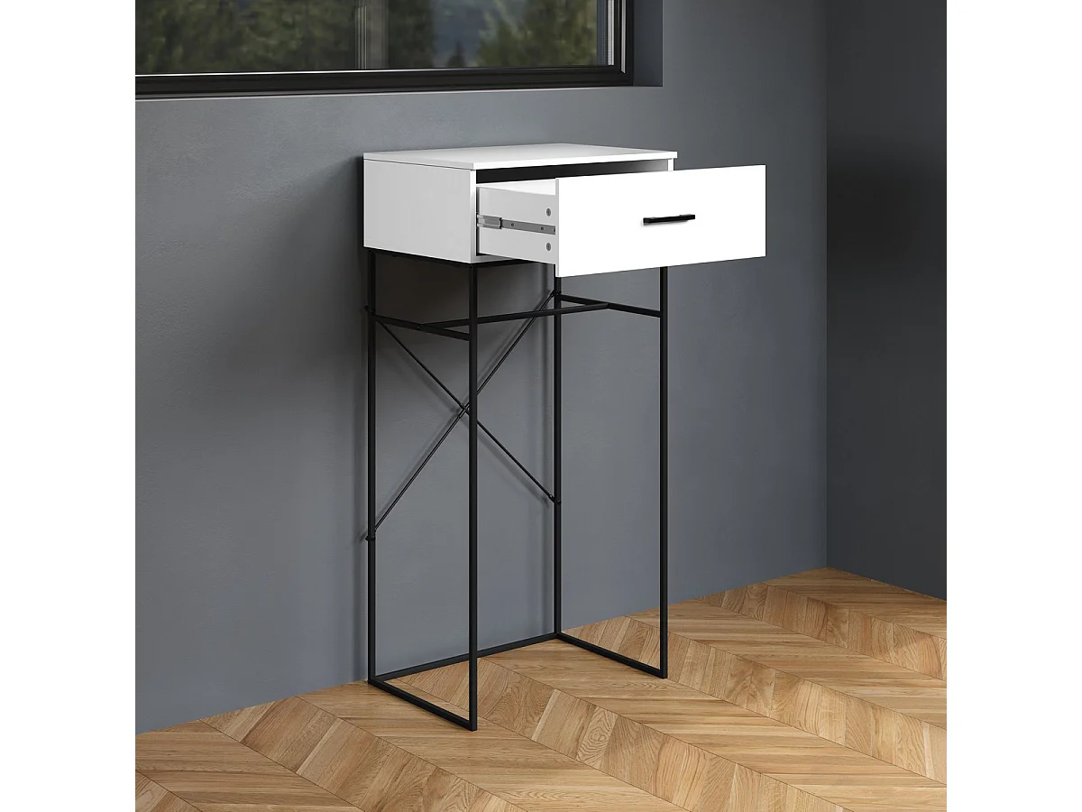 Table Console Strike, Blanc, 132x60x48 cm, Seven Design