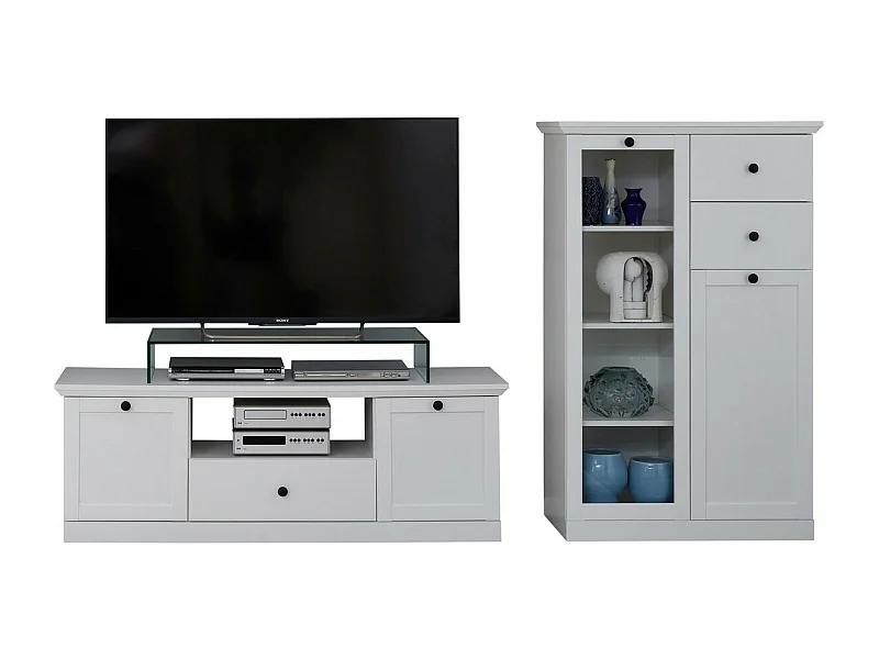 TV-Meubel Brandson, Wit, 235x129x41 cm, Epikasa