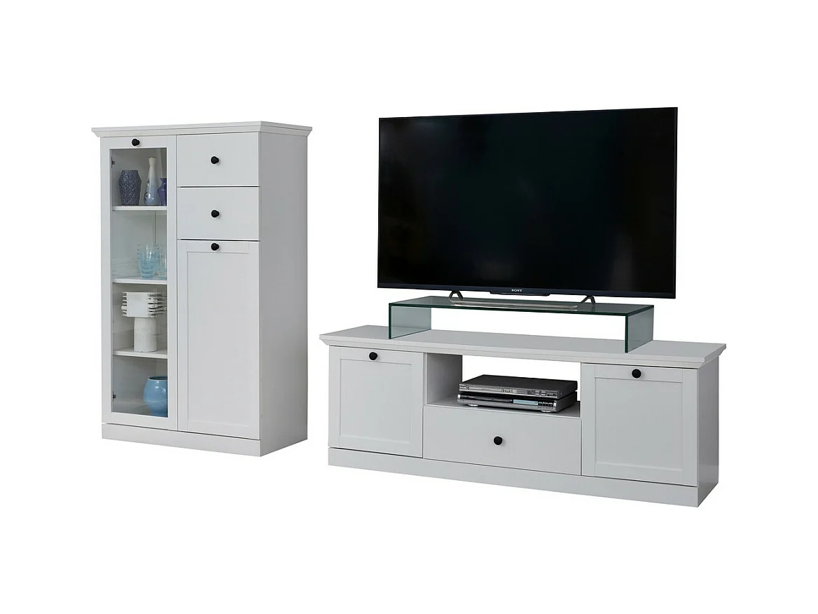 Mobile Porta TV Brandson, Bianco, 235x129x41 cm, Epikasa