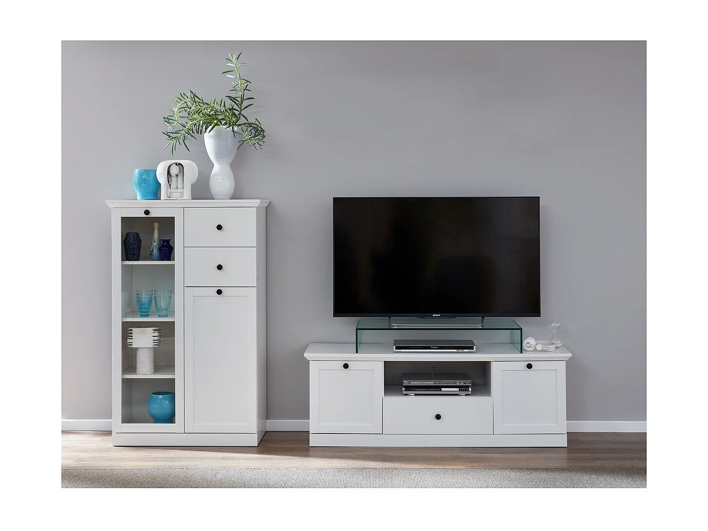 Mobile Porta TV Brandson, Bianco, 235x129x41 cm, Epikasa