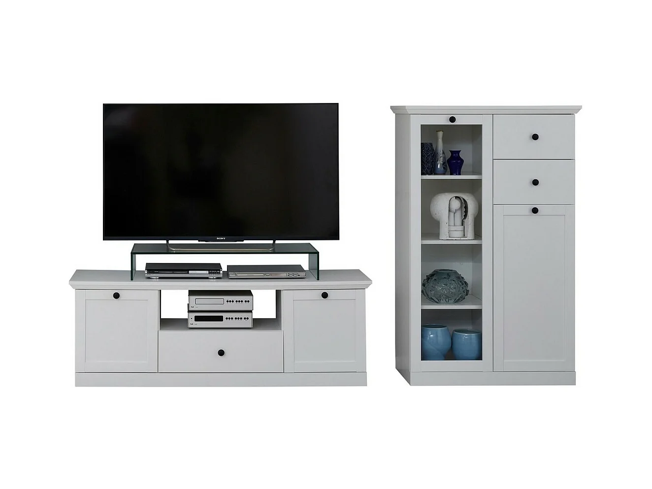 Meuble TV Brandson, Blanc, 235x129x41 cm, Epikasa