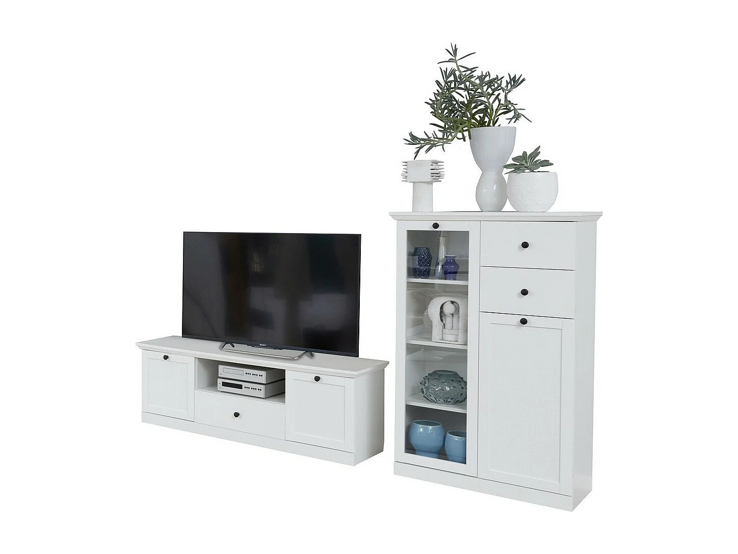 Meuble TV Brandson, Blanc, 235x129x41 cm, Seven Design