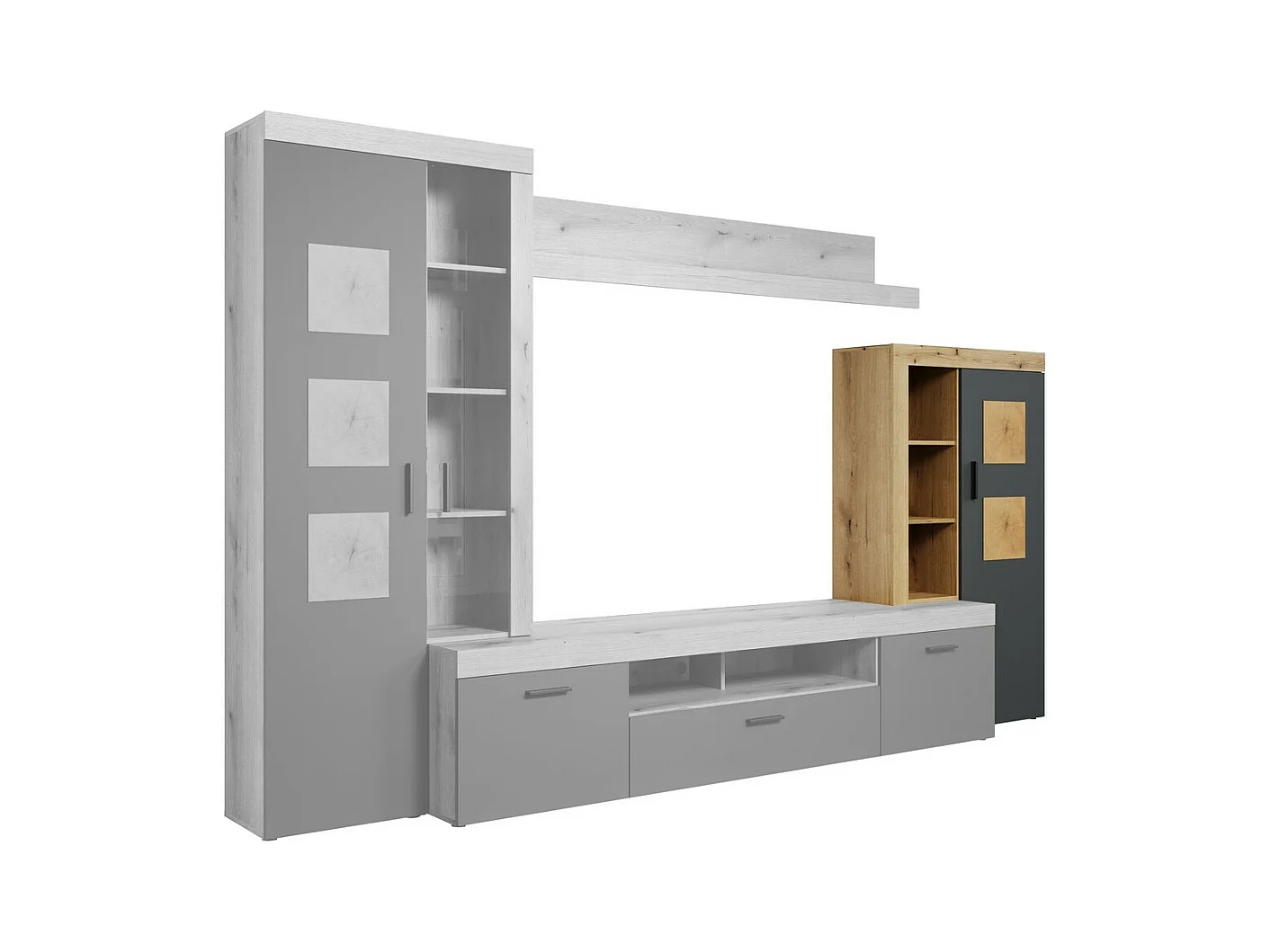 Mobile Porta TV Tyler, Antracite, 87x151x34 cm, Epikasa