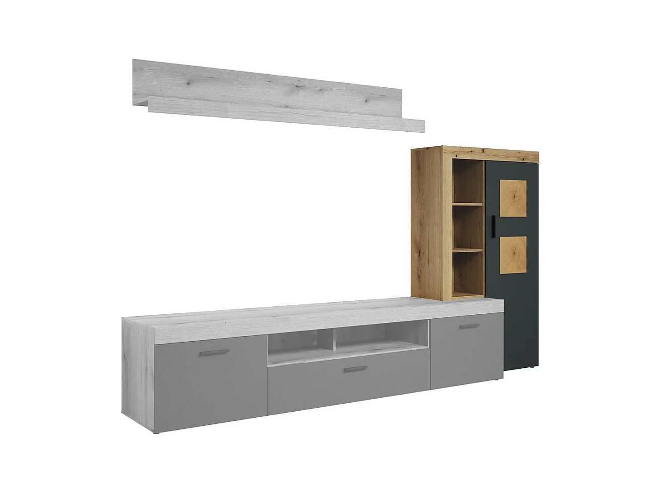 Mobile Porta TV Tyler, Antracite, 87x151x34 cm, Epikasa