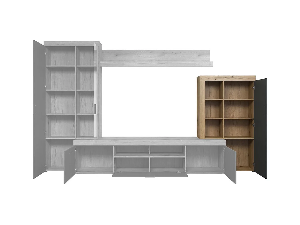 Mobile Porta TV Tyler, Antracite, 87x151x34 cm, Epikasa