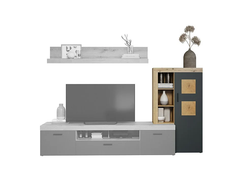 Mobile Porta TV Tyler, Antracite, 87x151x34 cm, Epikasa