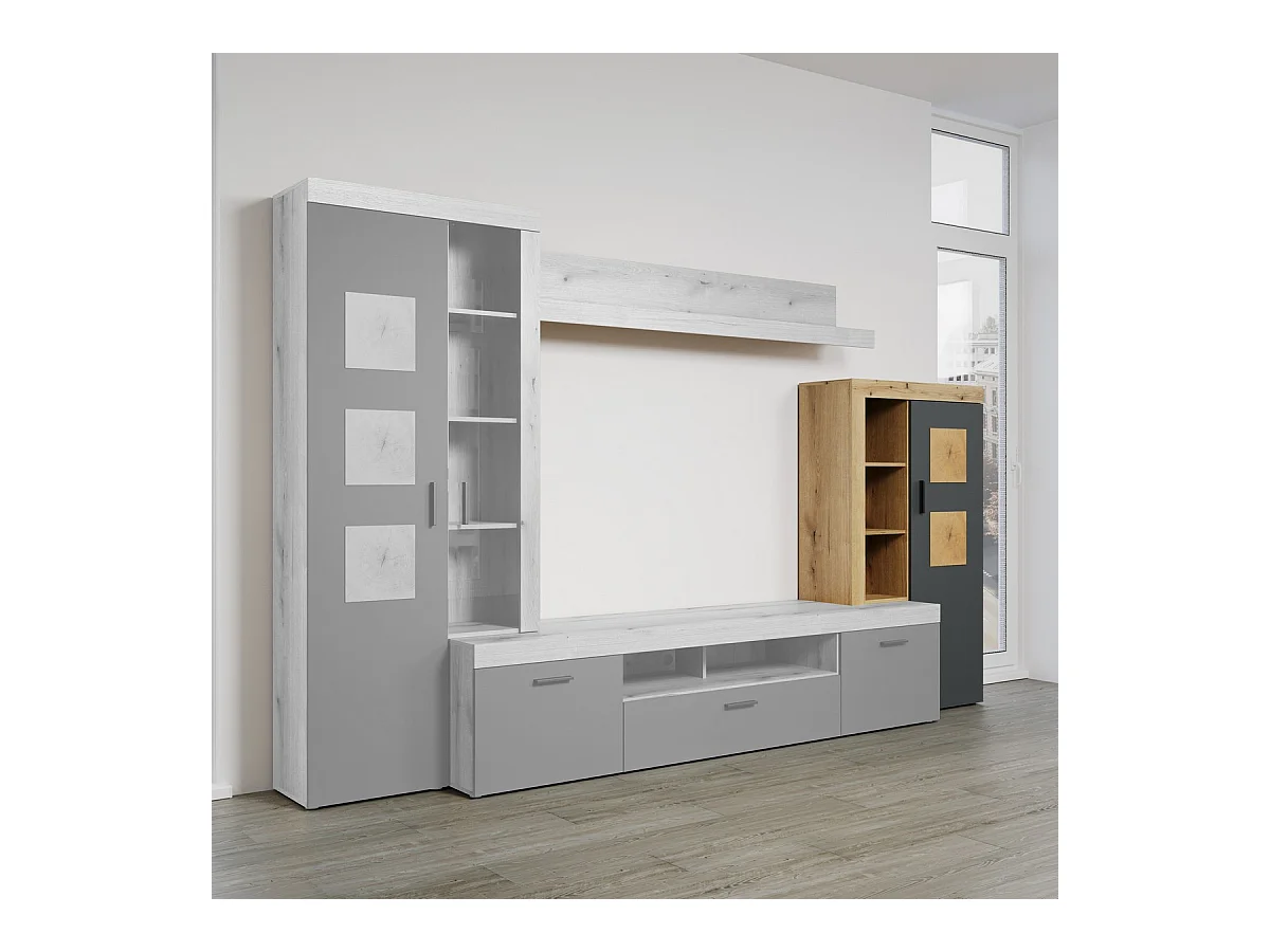 Mobile Porta TV Tyler, Antracite, 87x151x34 cm, Epikasa