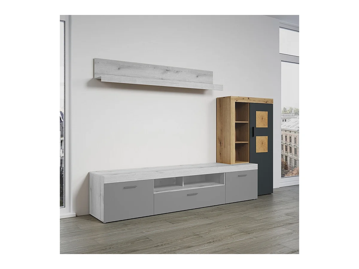 Mobile Porta TV Tyler, Antracite, 87x151x34 cm, Epikasa