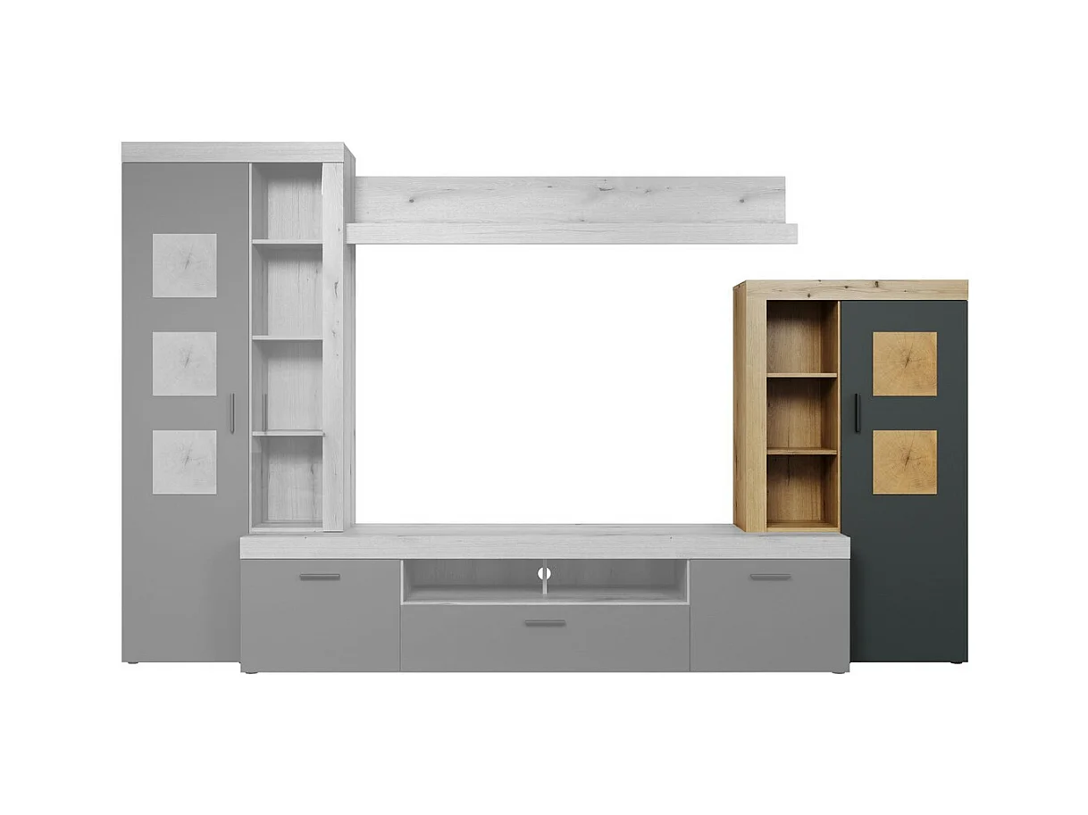 Meuble TV Tyler, Anthracite, 87x151x34 cm, Epikasa