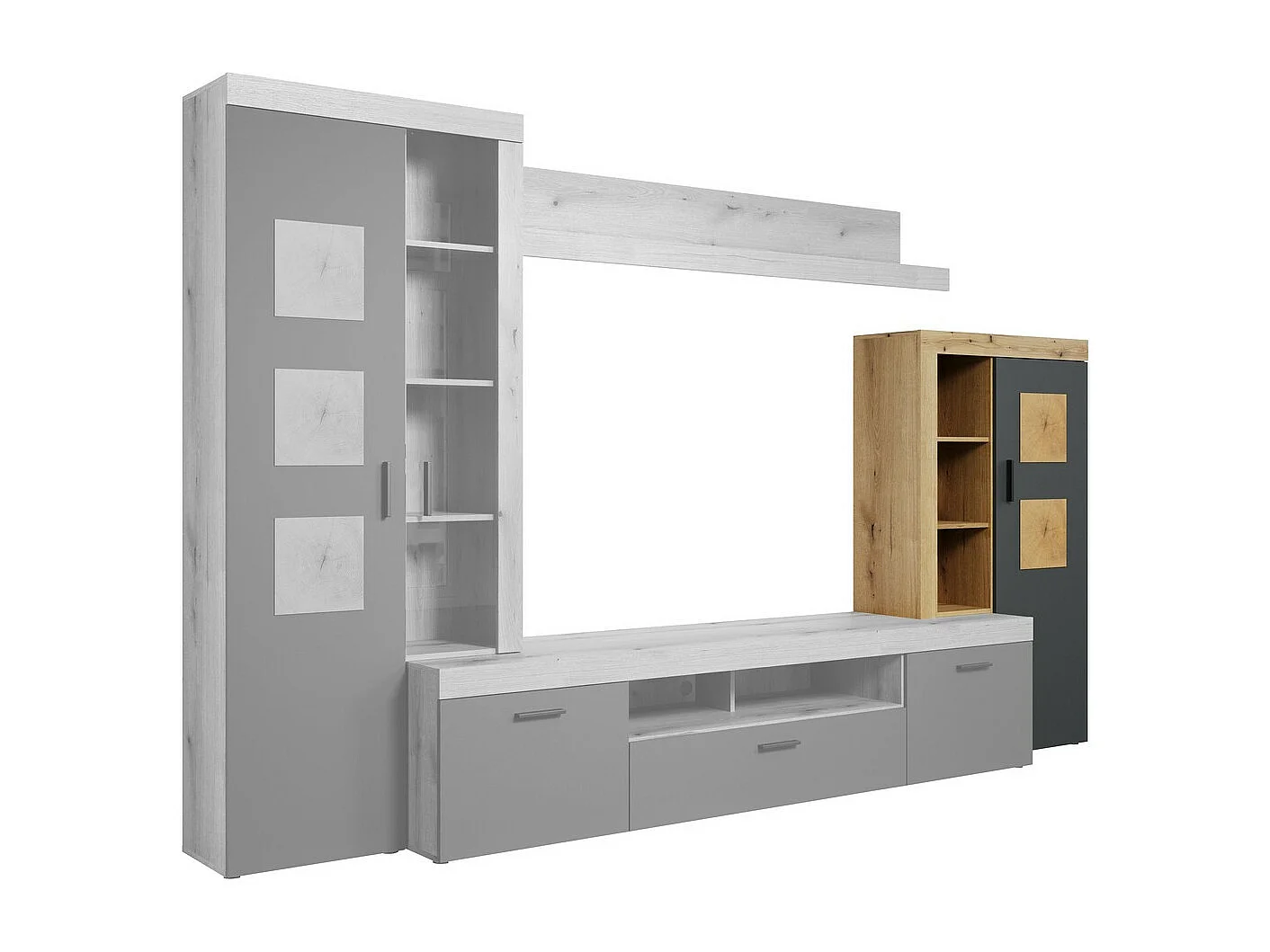 Meuble TV Tyler, Anthracite, 87x151x34 cm, Seven Design