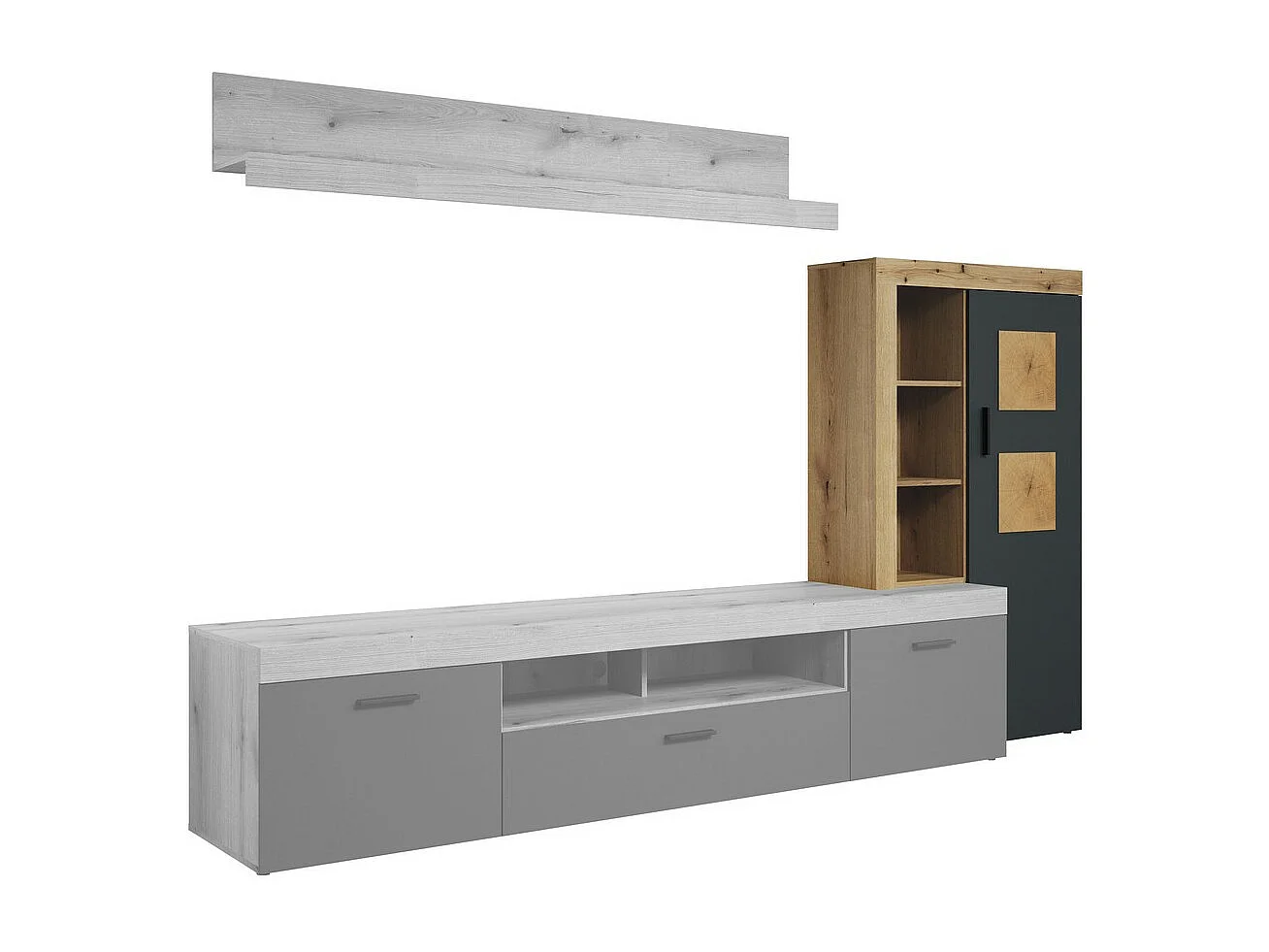 Meuble TV Tyler, Anthracite, 87x151x34 cm, Seven Design