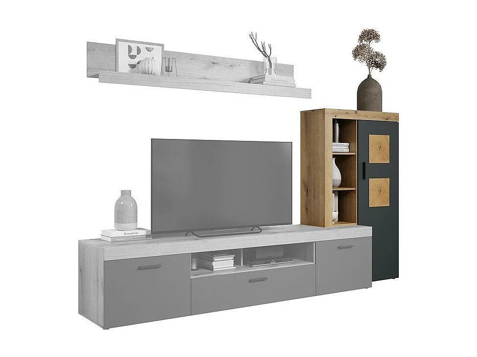 Meuble TV Tyler, Anthracite, 87x151x34 cm, Seven Design