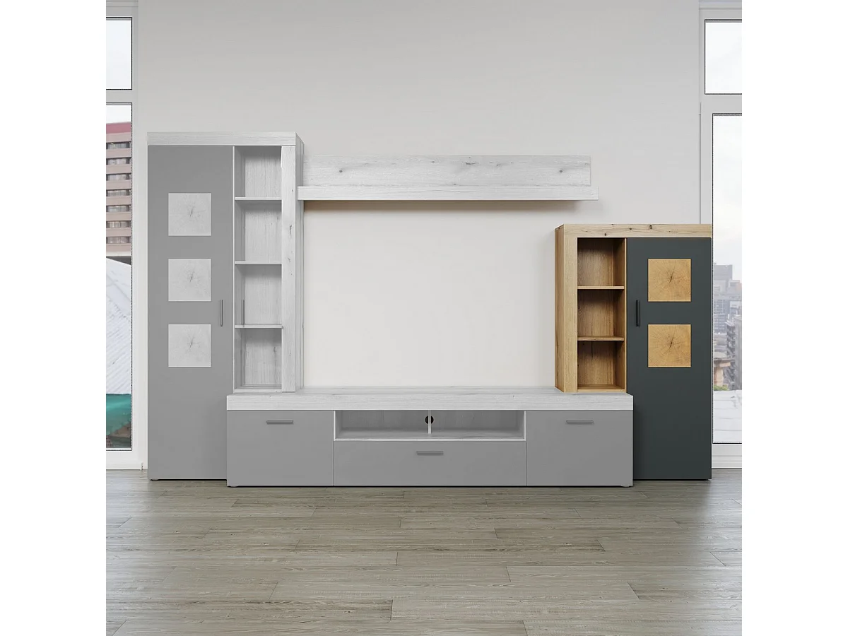 Meuble TV Tyler, Anthracite, 87x151x34 cm, Seven Design