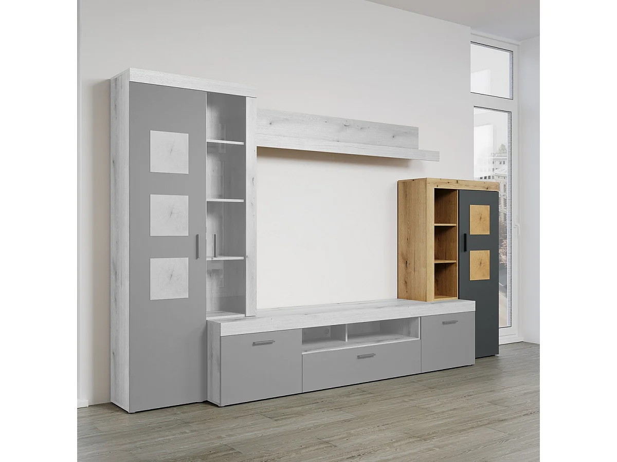 Meuble TV Tyler, Anthracite, 87x151x34 cm, Seven Design