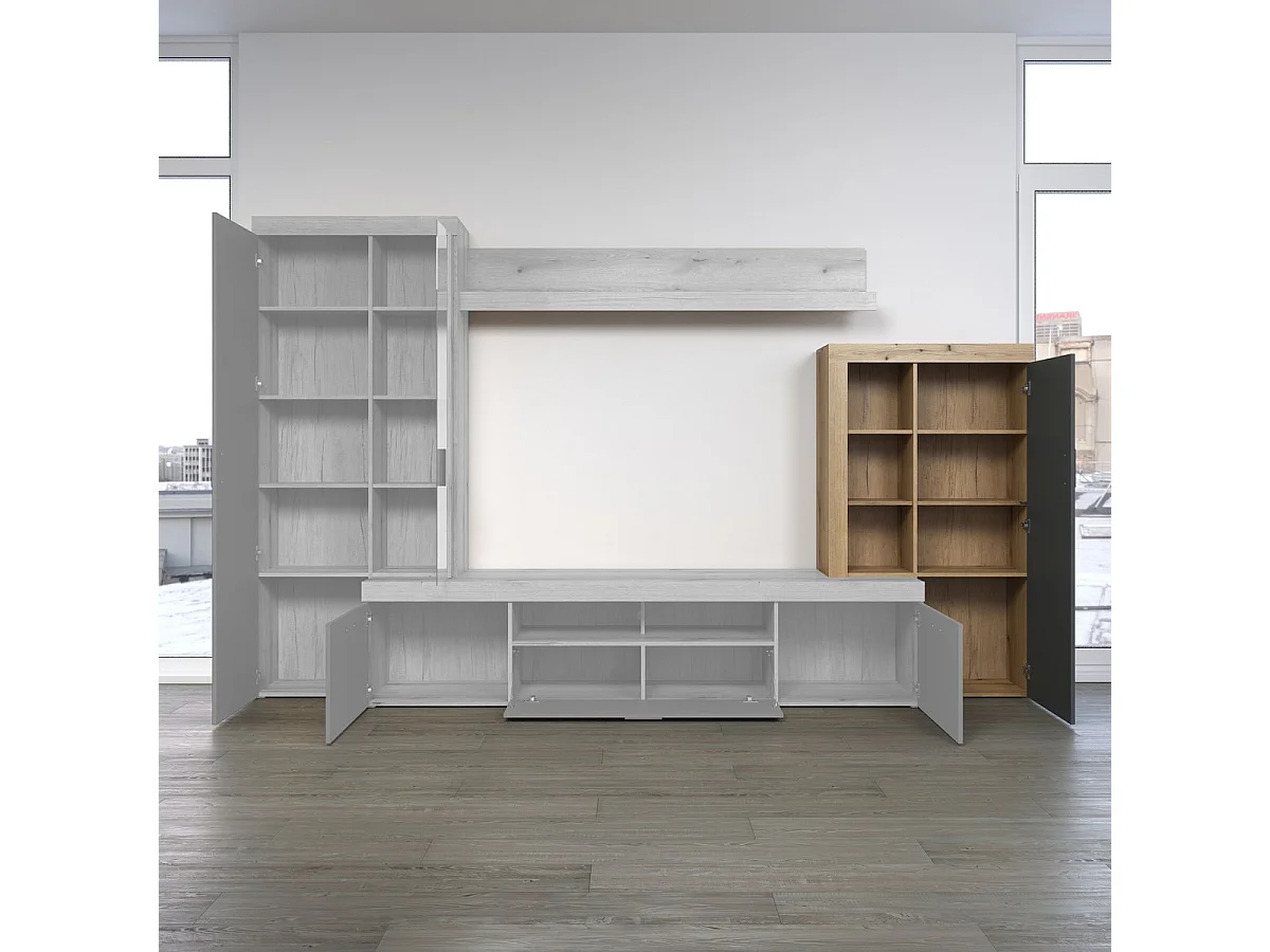 Meuble TV Tyler, Anthracite, 87x151x34 cm, Seven Design