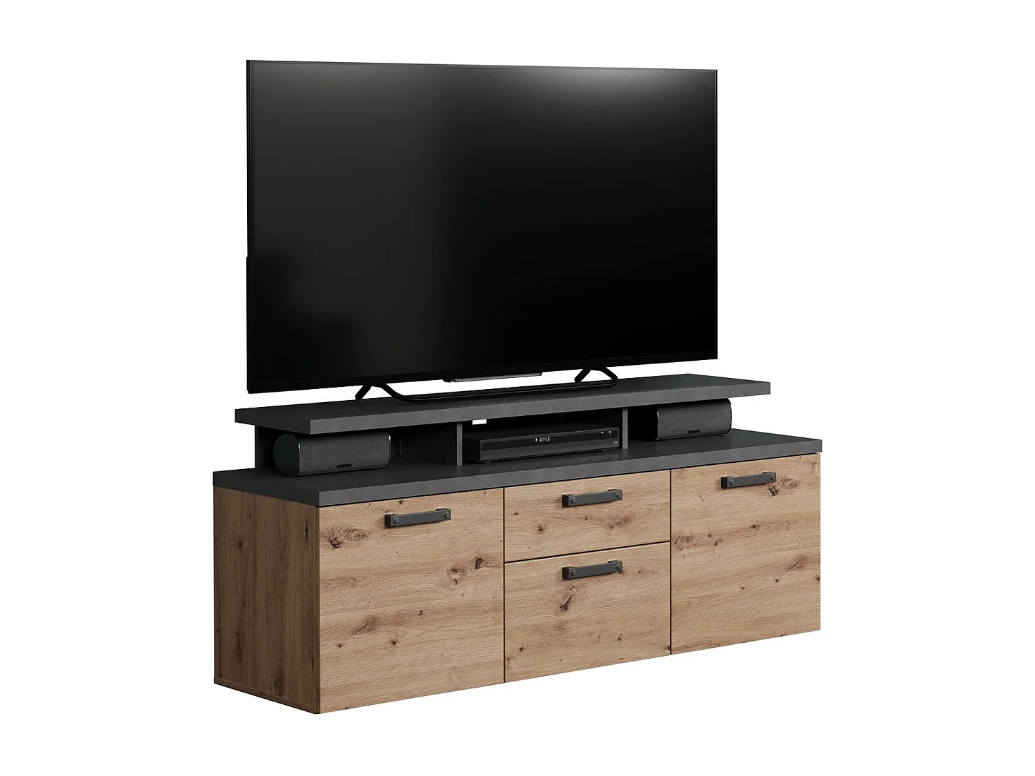 Meuble TV Follow, Anthracite, 151x66x47 cm, Epikasa