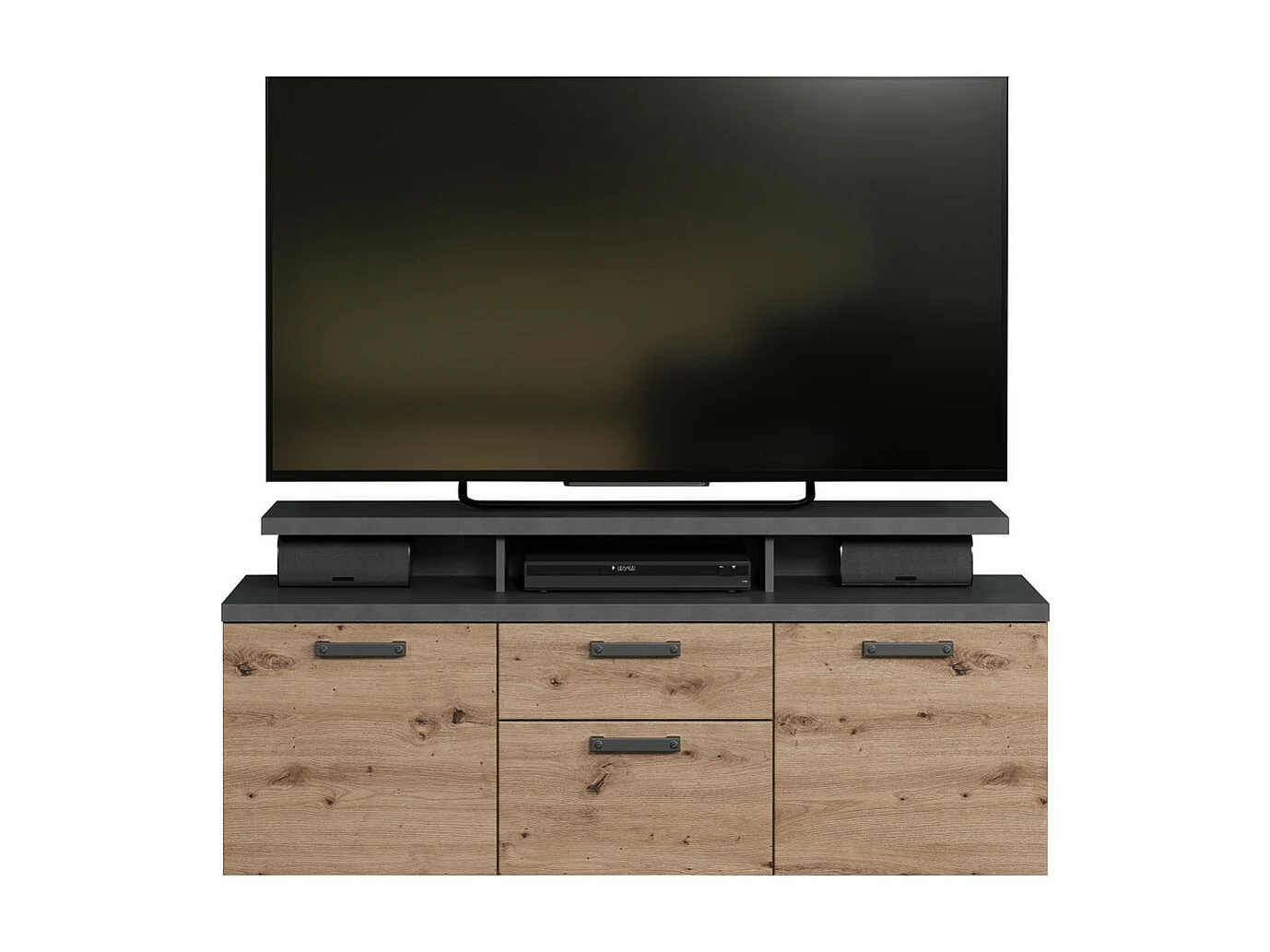 Meuble TV Follow, Anthracite, 151x66x47 cm, Epikasa