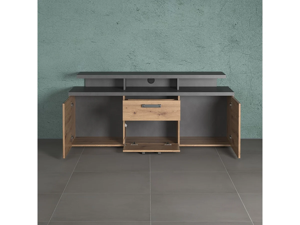 Meuble TV Follow, Anthracite, 151x66x47 cm, Epikasa