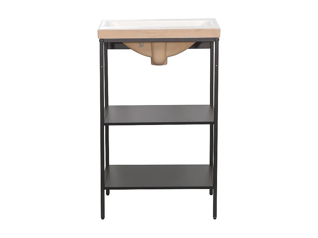 Meuble de Salle de Bain Sous Lavabo Lorin, Noir, 52x40x83 cm, Seven Design