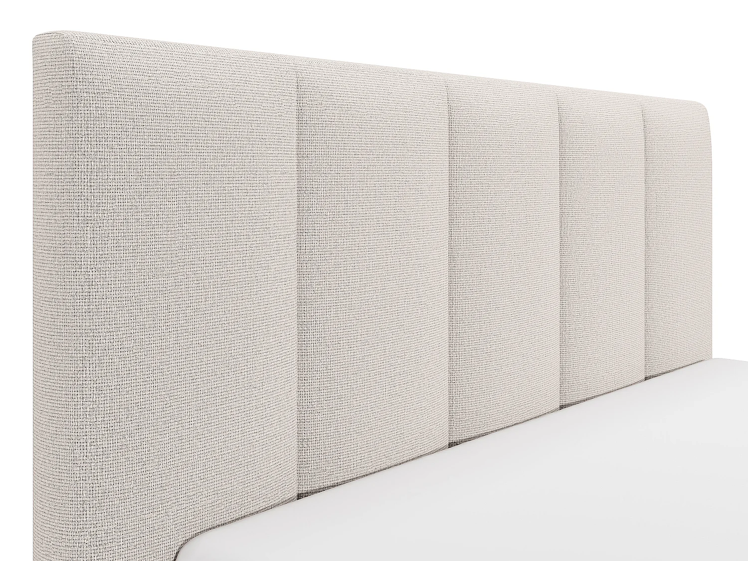 Lit coffre 200 x 200 cm avec tête de lit coutures verticales - Tissu - Beige - KILACLO