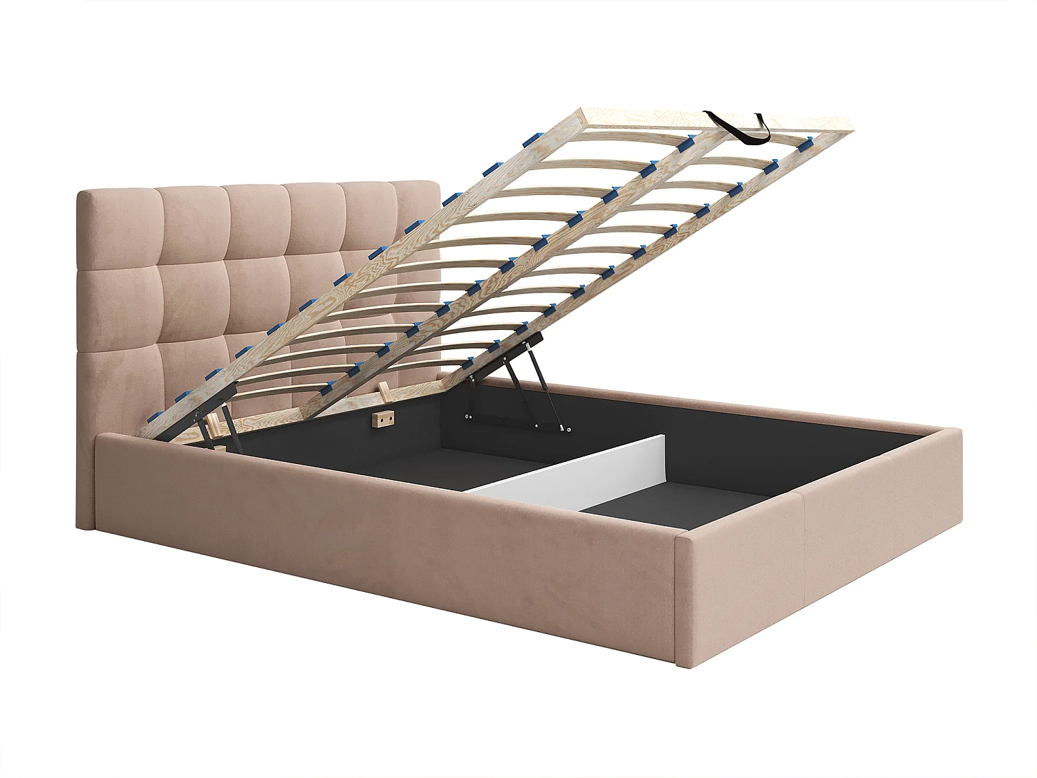 Sengekasse 200 x 200 cm - Fløyel - Beige - MIRDAL av Pascal Morabito