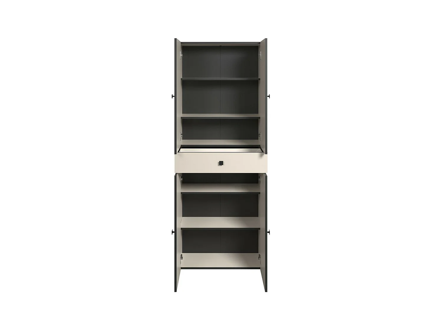 Armoire Pure, Gris, 70x186x31 cm, Seven Design