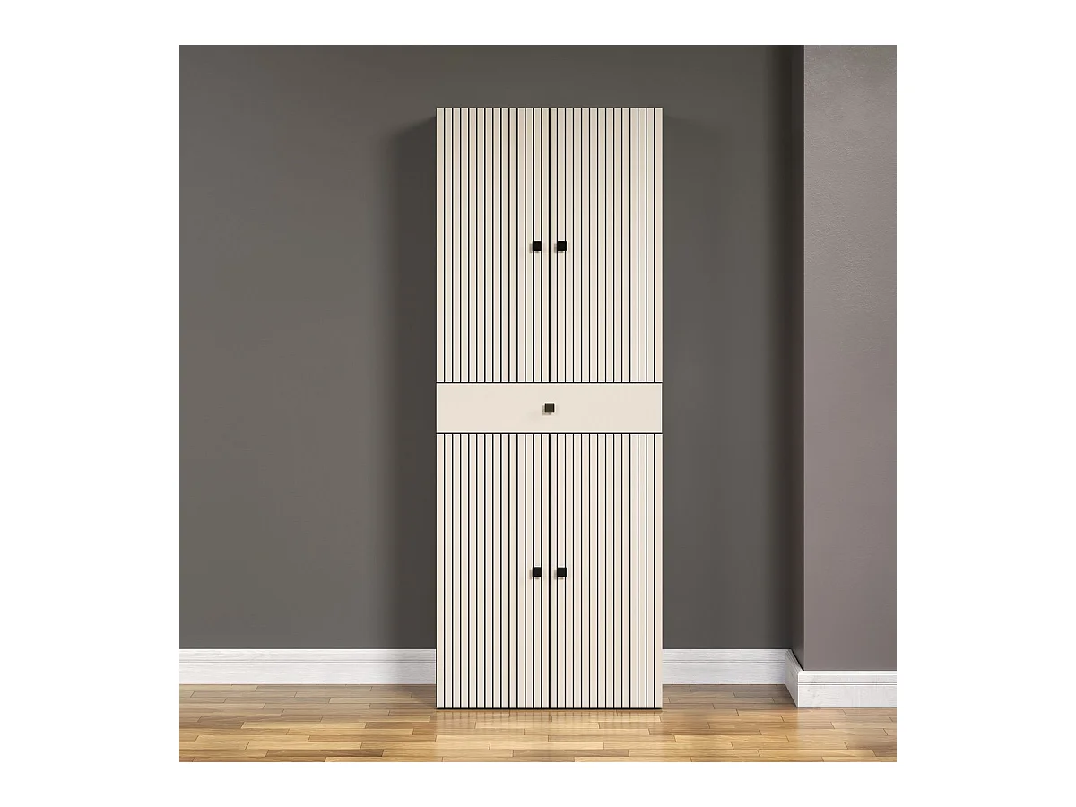 Armoire Pure, Gris, 70x186x31 cm, Seven Design