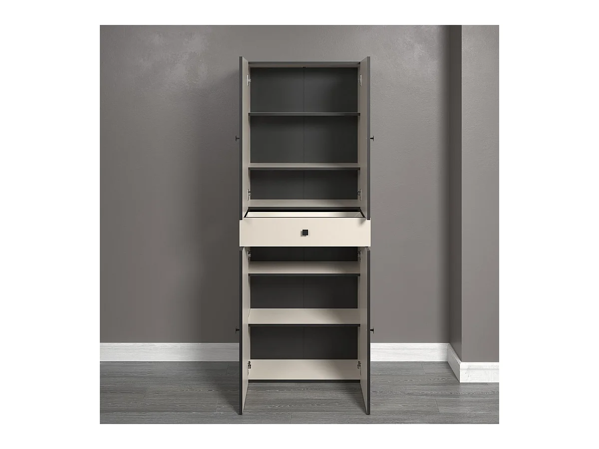 Armoire Pure, Gris, 70x186x31 cm, Seven Design